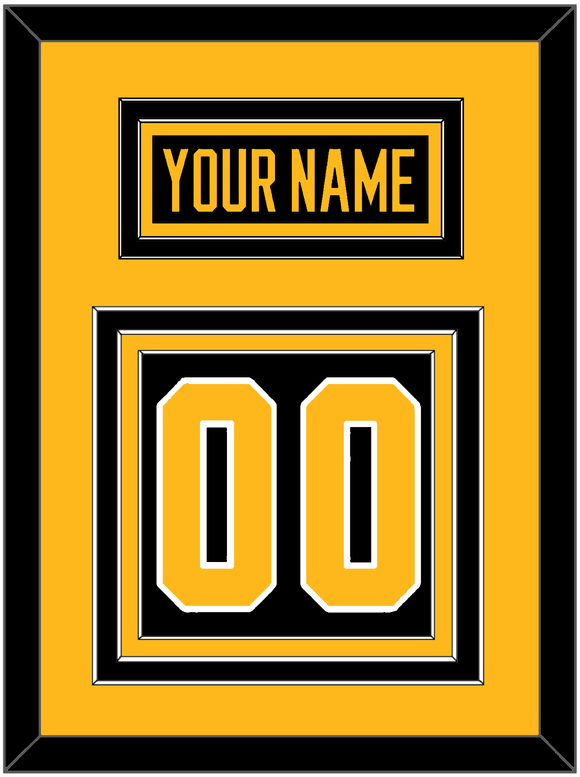 Pittsburgh Nameplate & Number (Back) - Road Black (1988-1992) - Triple Mat 3