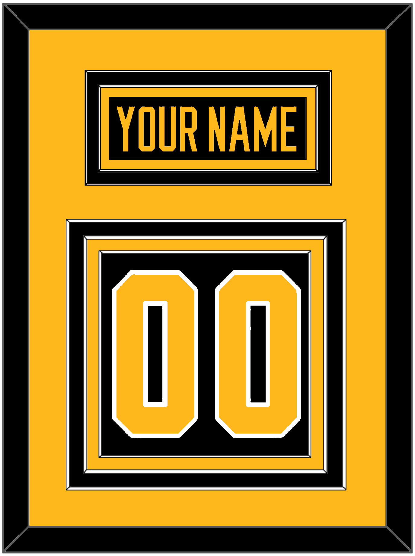 Pittsburgh Nameplate & Number (Back) - Home Black - Premier Tier 3