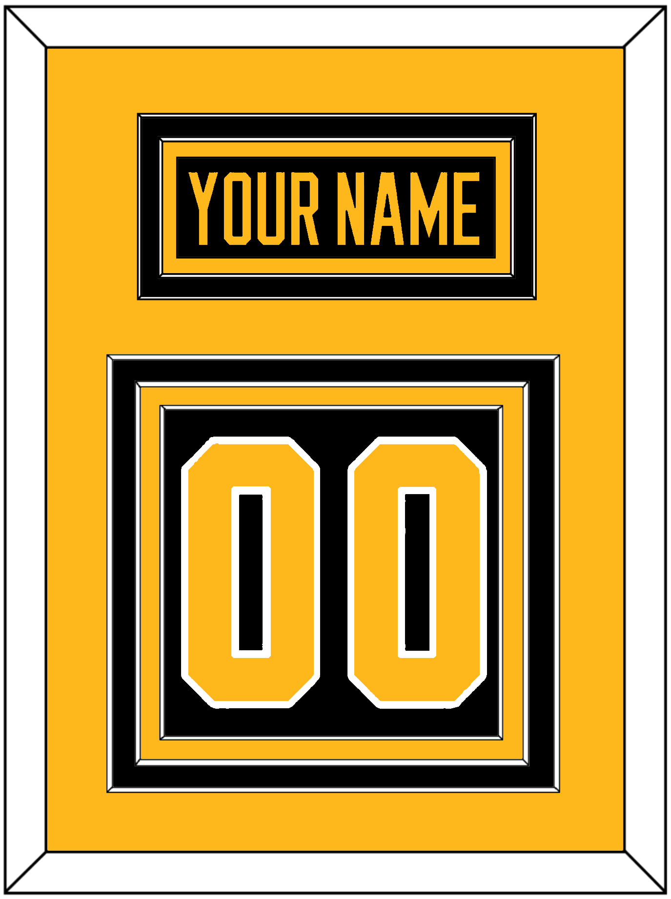 Pittsburgh Nameplate & Number (Back) - Home Black - Premier Tier 3