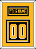 Pittsburgh Nameplate & Number (Back) - Home Black - Triple Mat 3