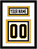 Pittsburgh Nameplate & Number (Back) - Road White - Triple Mat 1