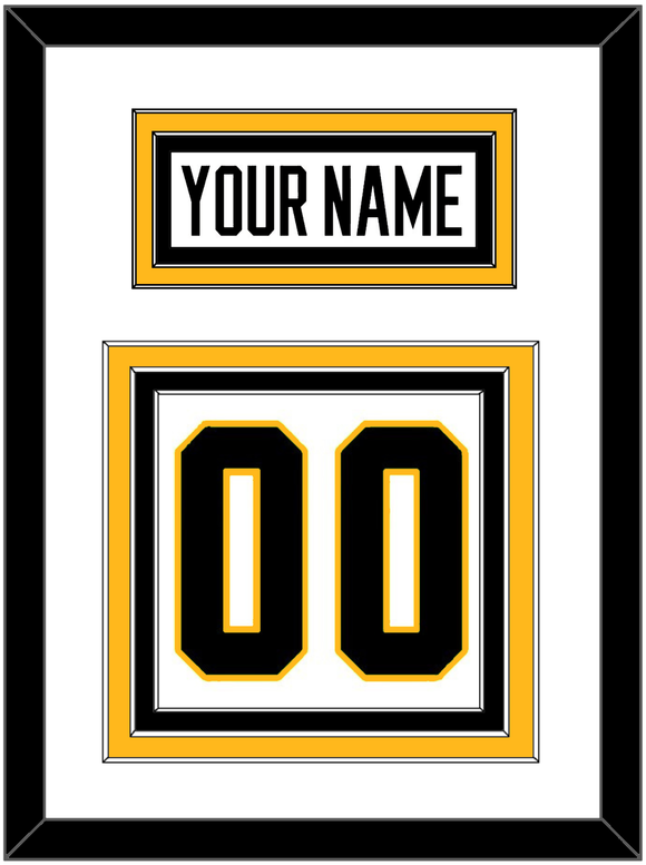 Pittsburgh Nameplate & Number (Back) - Home White (1988-1992) - Triple Mat 1