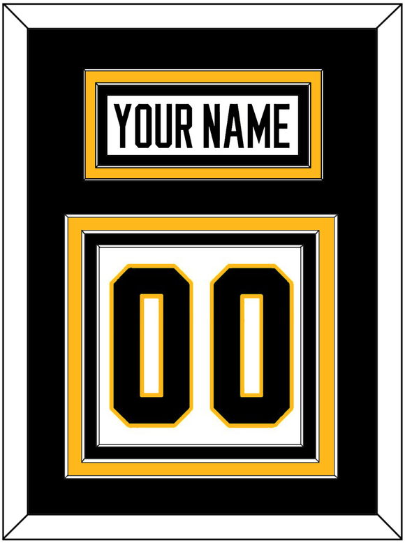 Pittsburgh Nameplate & Number (Back) - Road White - Triple Mat 2