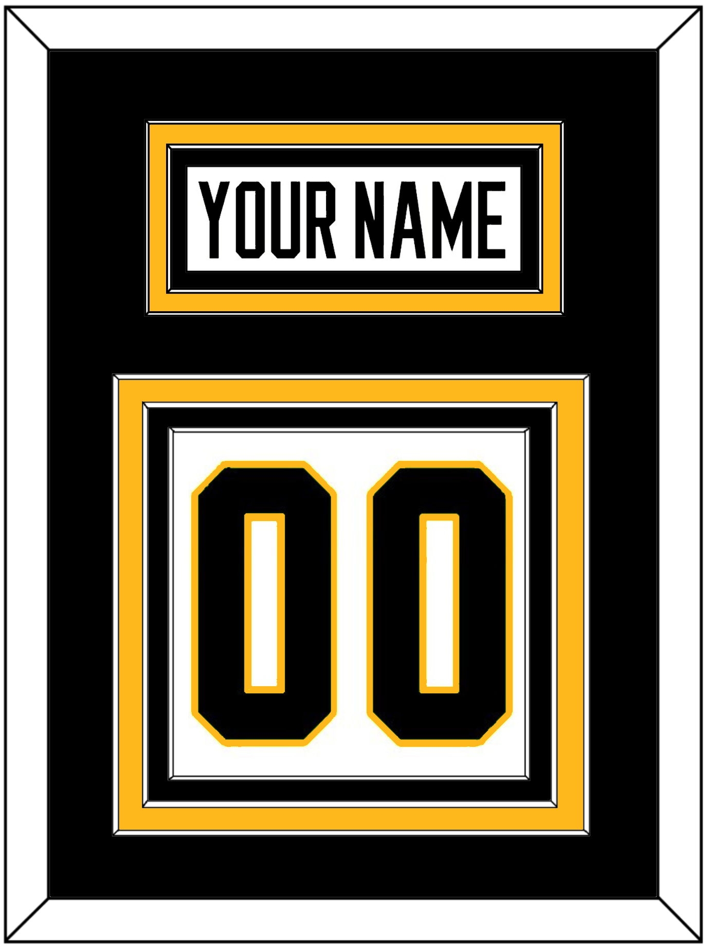 Pittsburgh Nameplate & Number (Back) - Home White (1988-1992) - Premier Tier 2