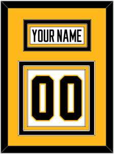 Pittsburgh Nameplate & Number (Back) - Road White - Triple Mat 3