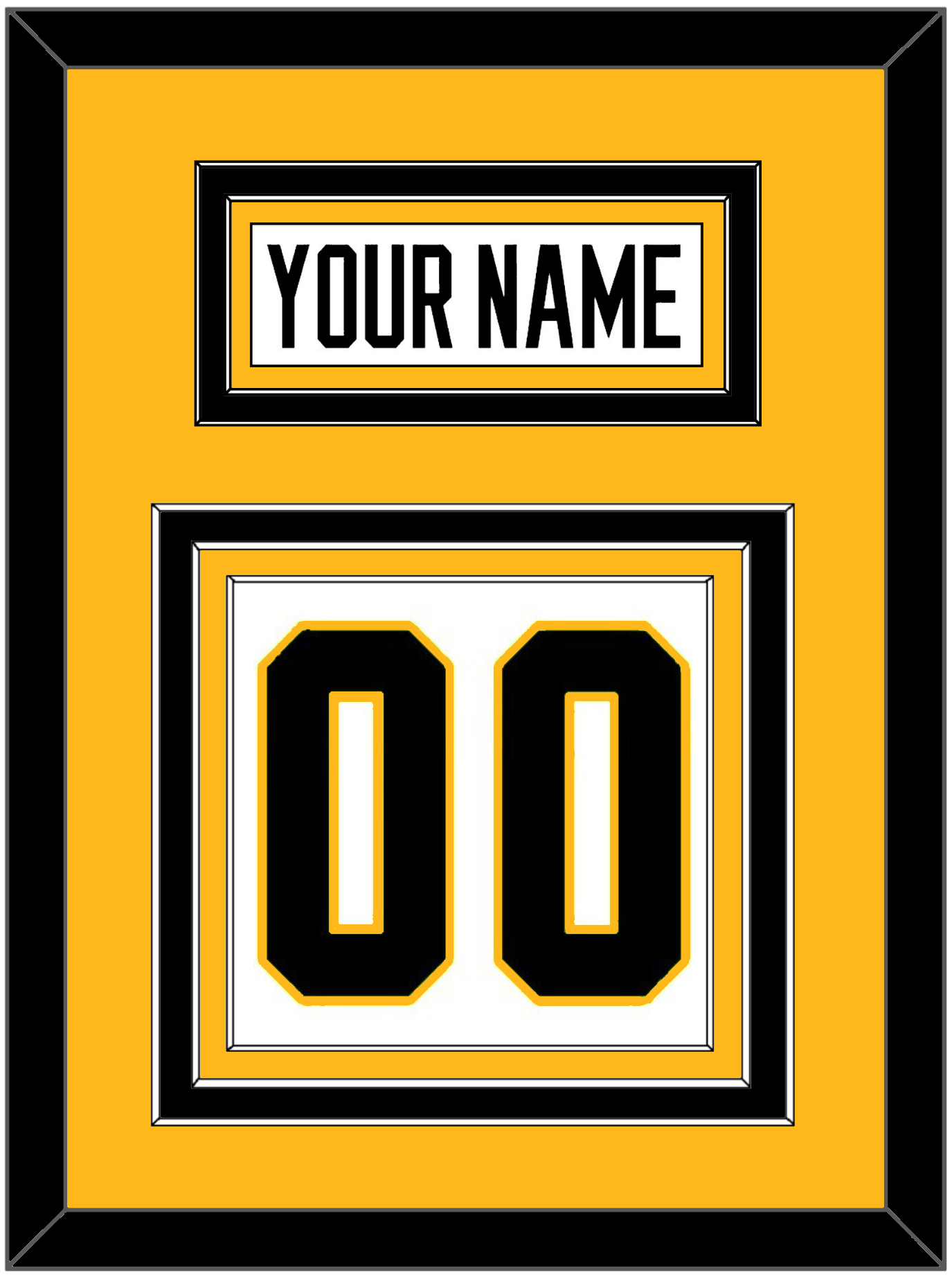 Pittsburgh Nameplate & Number (Back) - Home White (1988-1992) - Premier Tier 3