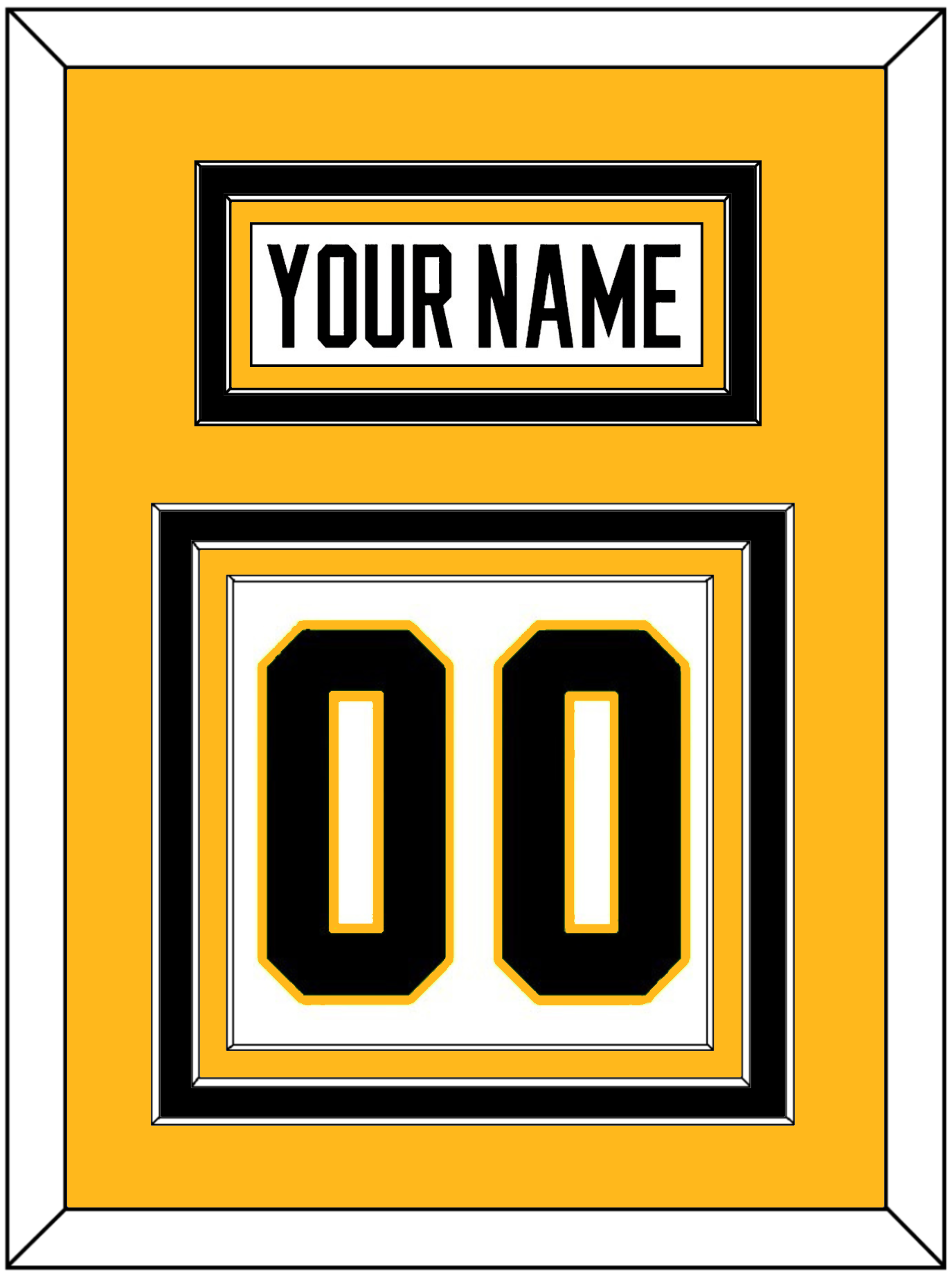Pittsburgh Nameplate & Number (Back) - Road White - Premier Tier 3