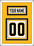 Pittsburgh Nameplate & Number (Back) - Road White - Triple Mat 3