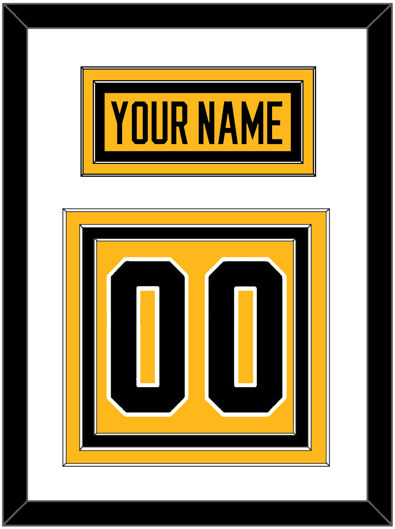 Pittsburgh Nameplate & Number (Back) - Alternate Gold (2018-2021) - Premier Tier 1