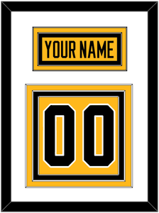 Pittsburgh Nameplate & Number (Back) - Alternate Gold (2018-2021) - Triple Mat 1