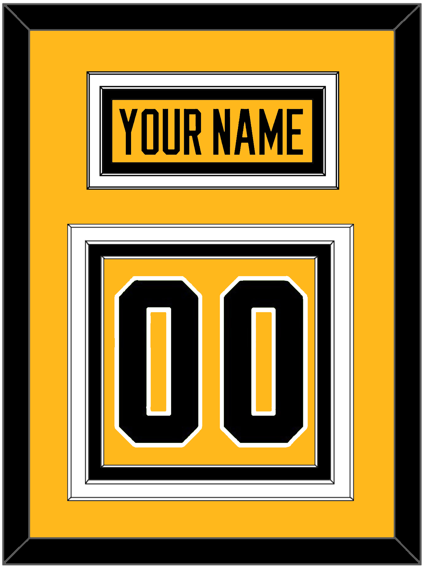 Pittsburgh Nameplate & Number (Back) - Alternate Gold (2018-2021) - Premier Tier 2