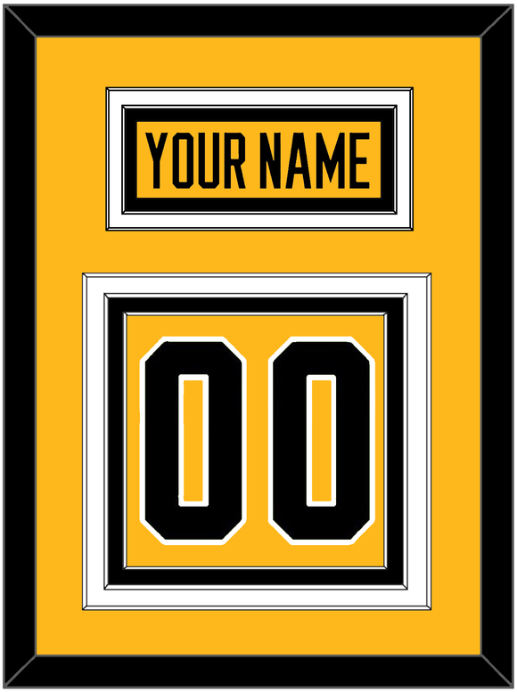 Pittsburgh Nameplate & Number (Back) - Alternate Gold (2018-2021) - Triple Mat 2