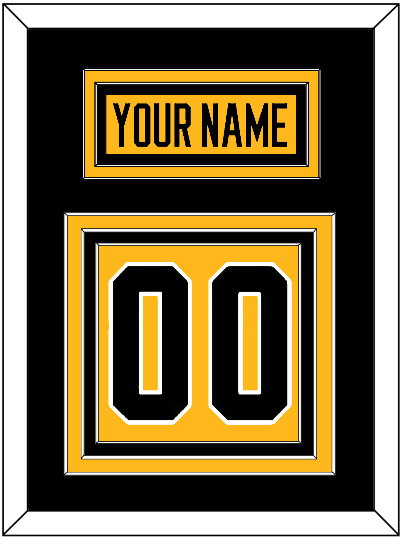 Pittsburgh Nameplate & Number (Back) - Alternate Gold (2018-2021) - Premier Tier 3