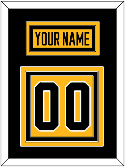 Pittsburgh Nameplate & Number (Back) - Alternate Gold (2018-2021) - Premier Tier 3