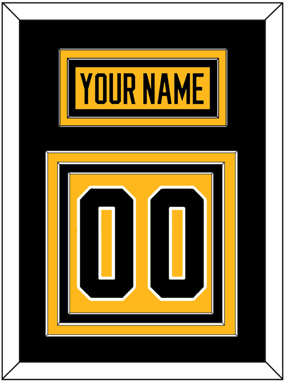 Pittsburgh Nameplate & Number (Back) - Alternate Gold (2018-2021) - Triple Mat 3