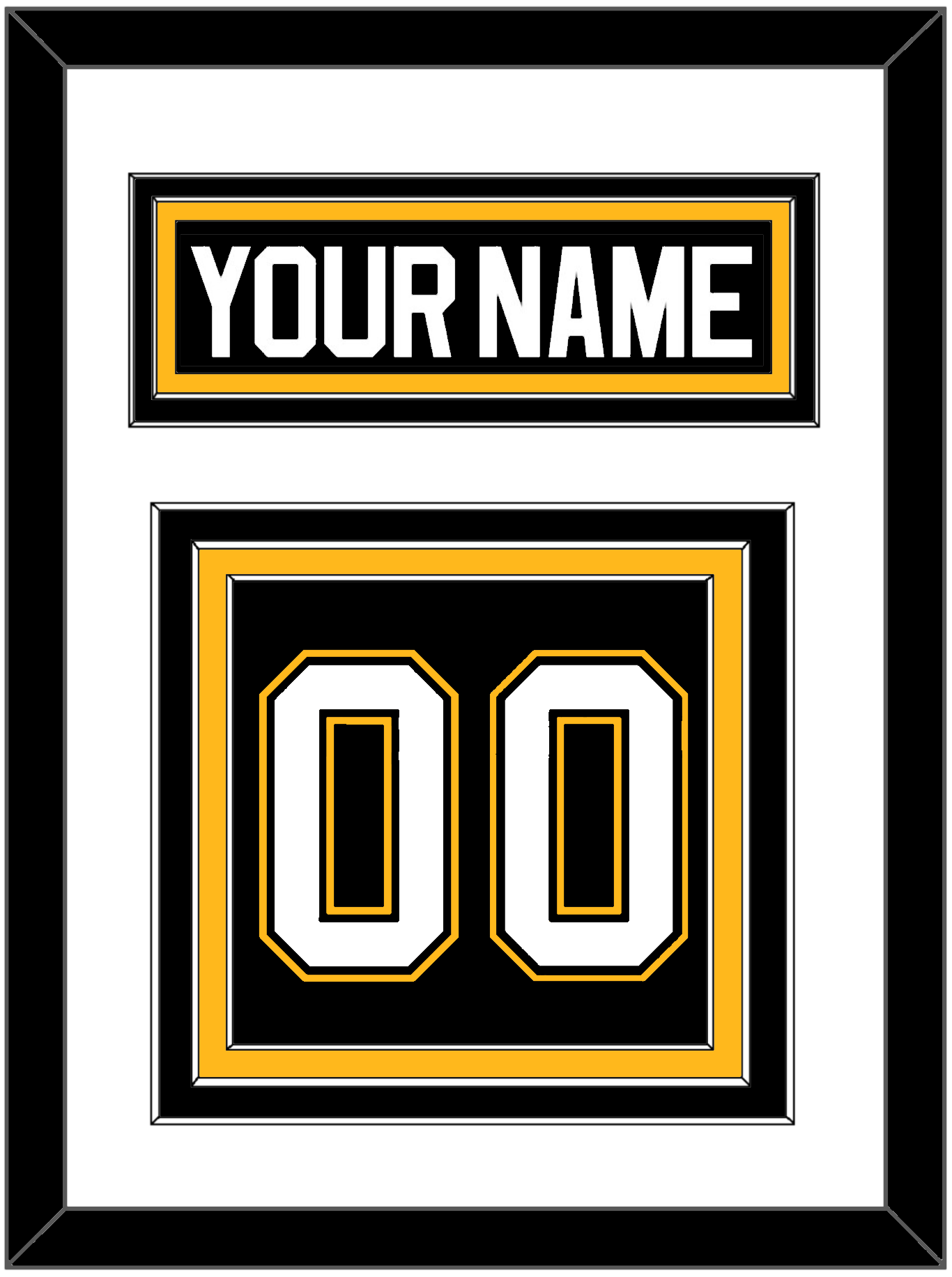 Pittsburgh Nameplate & Number (Back) - Road/Alternate Black (1995-2002) - Premier Tier 1