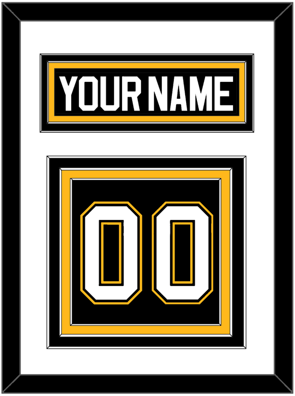 Pittsburgh Nameplate & Number (Back) - Road/Alternate Black (1995-2002) - Triple Mat 1