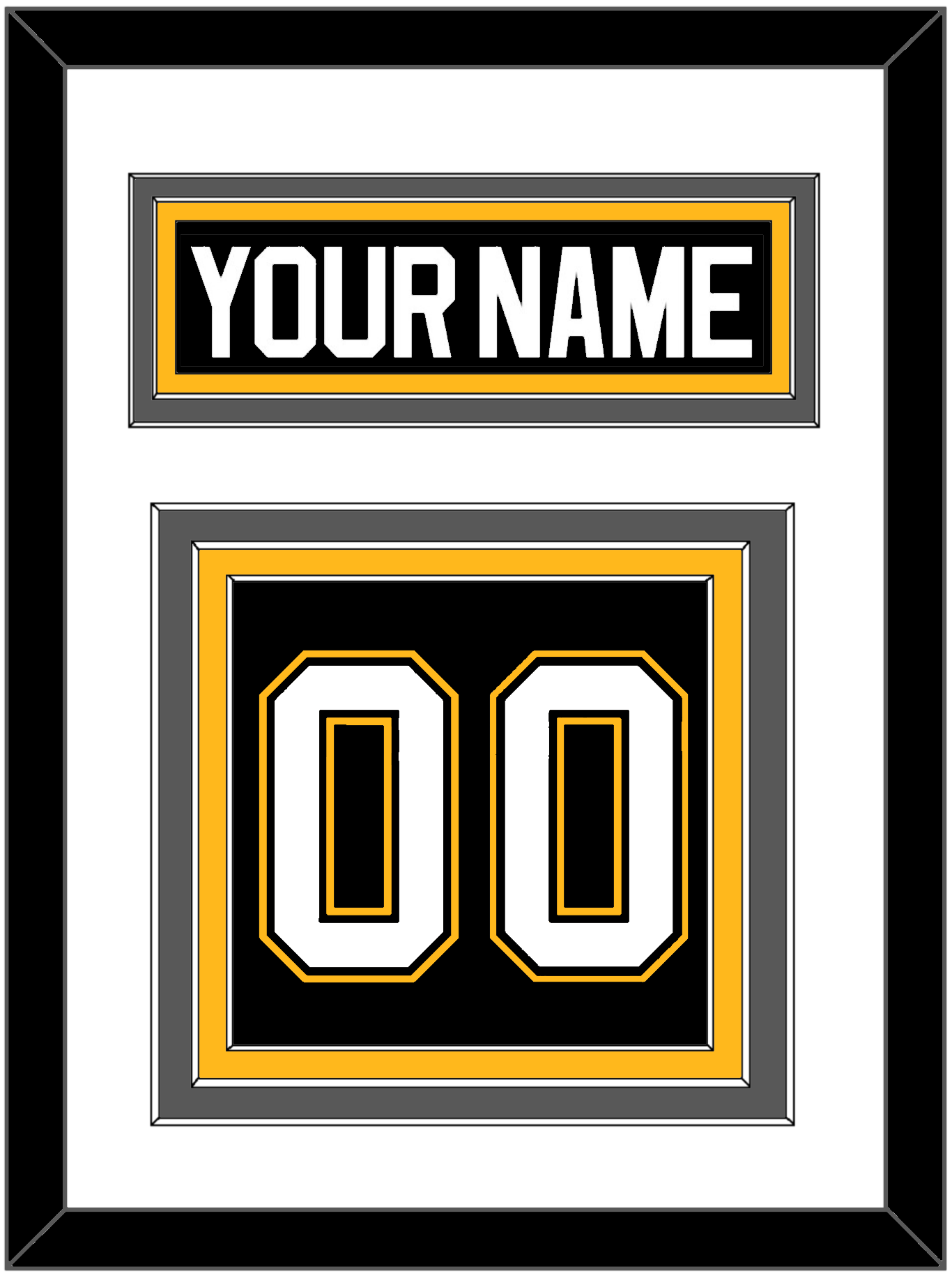 Pittsburgh Nameplate & Number (Back) - Road/Alternate Black (1995-2002) - Premier Tier 2