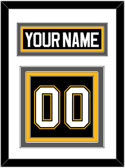 Pittsburgh Nameplate & Number (Back) - Road/Alternate Black (1995-2002) - Premier Tier 2