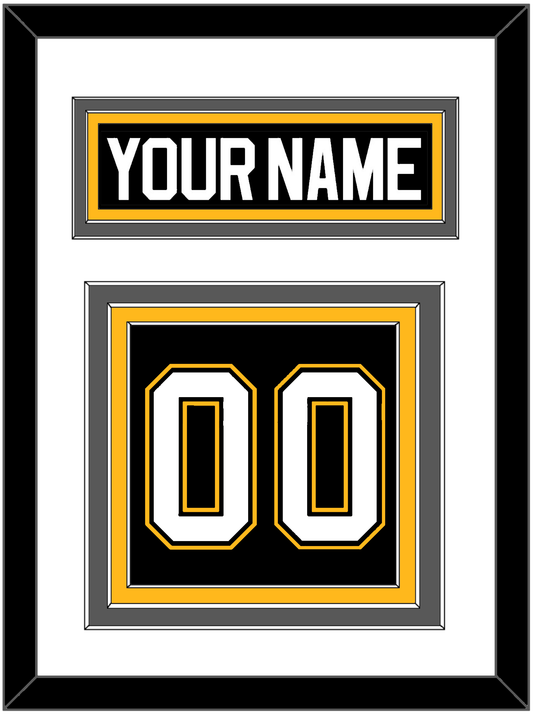 Pittsburgh Nameplate & Number (Back) - Road/Alternate Black (1995-2002) - Premier Tier 2