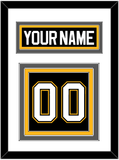 Pittsburgh Nameplate & Number (Back) - Road/Alternate Black (1995-2002) - Triple Mat 2