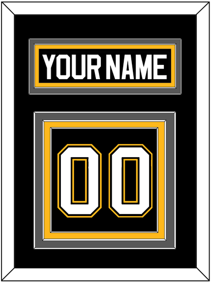 Pittsburgh Nameplate & Number (Back) - Road/Alternate Black (1995-2002) - Premier Tier 3