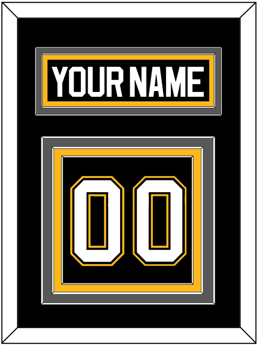 Pittsburgh Nameplate & Number (Back) - Road/Alternate Black (1995-2002) - Premier Tier 3