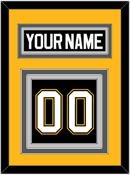 Pittsburgh Nameplate & Number (Back) - Road/Alternate Black (1995-2002) - Premier Tier 4