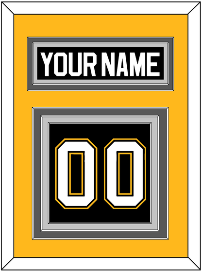 Pittsburgh Nameplate & Number (Back) - Road/Alternate Black (1995-2002) - Premier Tier 4