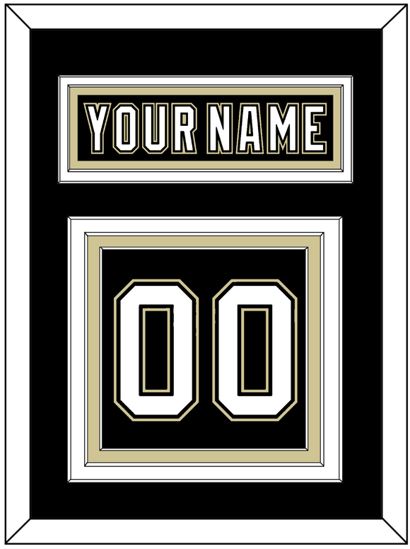 Pittsburgh Nameplate & Number (Back) - Black Jersey (2000-2007) - Triple Mat 2