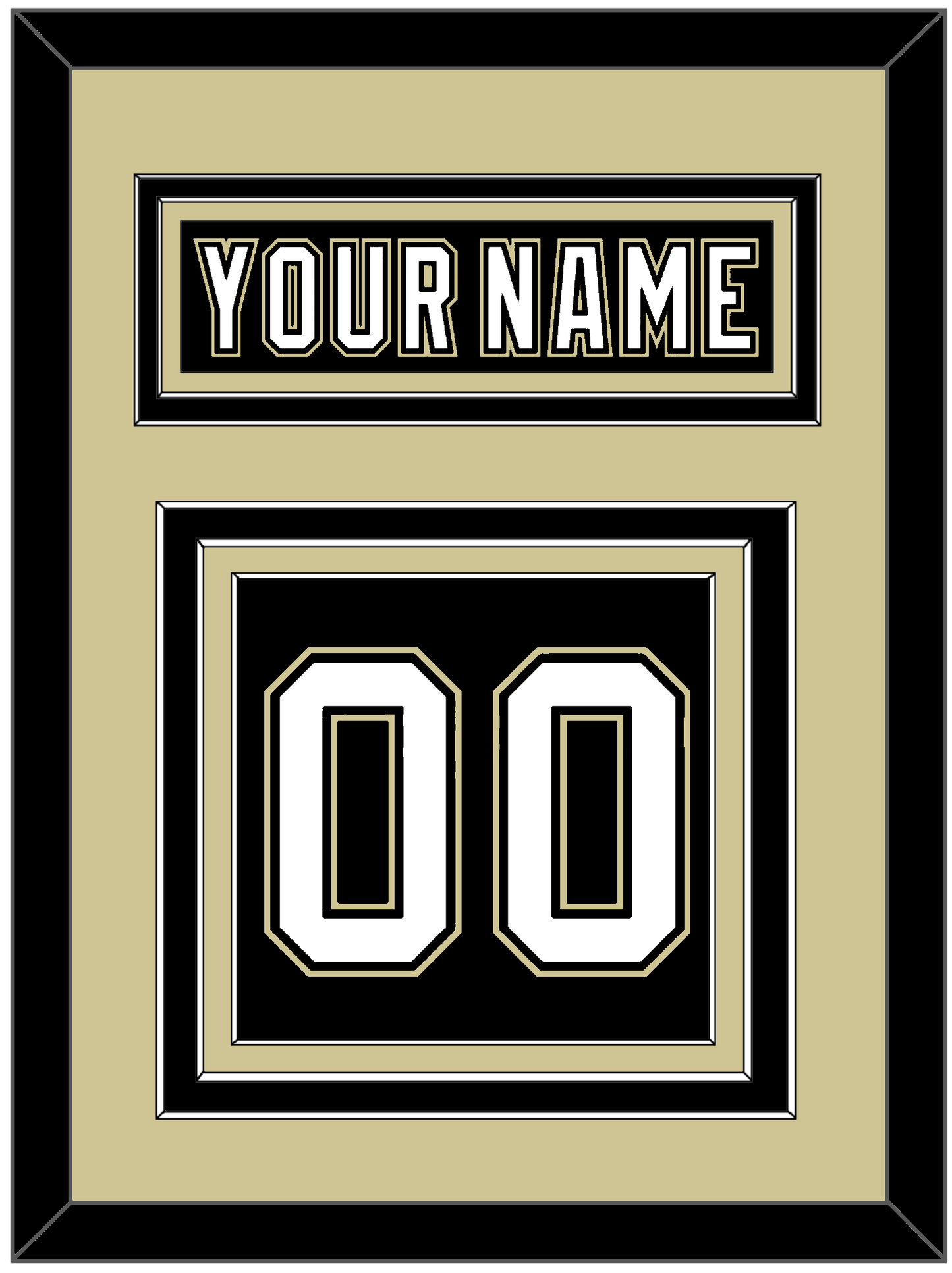 Pittsburgh Nameplate & Number (Back) - Home Black (2007-2016) - Premier Tier 3