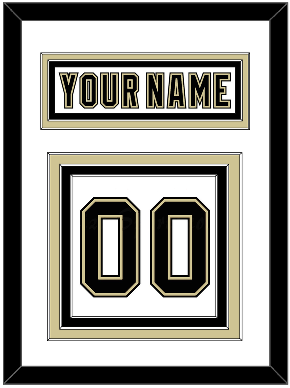 Pittsburgh Nameplate & Number (Back) - Road White (2007-2016) - Triple Mat 1