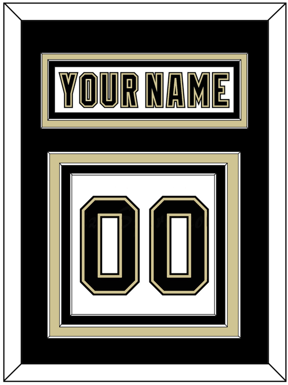 Pittsburgh Nameplate & Number (Back) - Road White (2007-2016) - Triple Mat 2