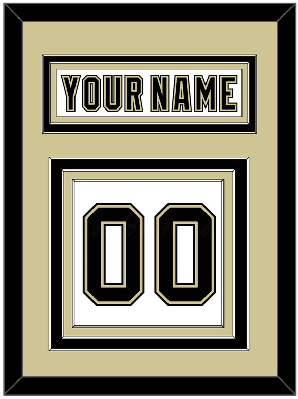 Pittsburgh Nameplate & Number (Back) - Road White (2007-2016) - Triple Mat 3