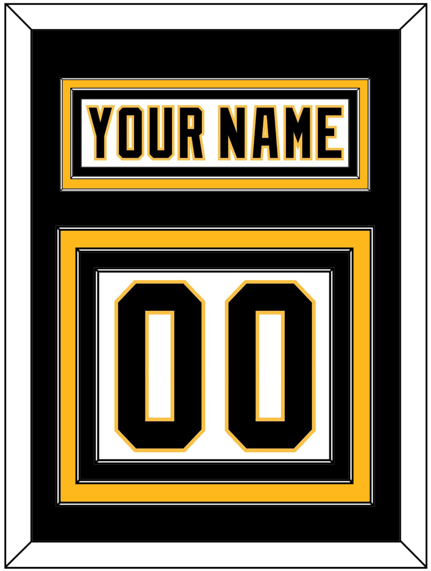 Pittsburgh Nameplate & Number (Back) - Home White (1992-2002) - Premier Tier 2