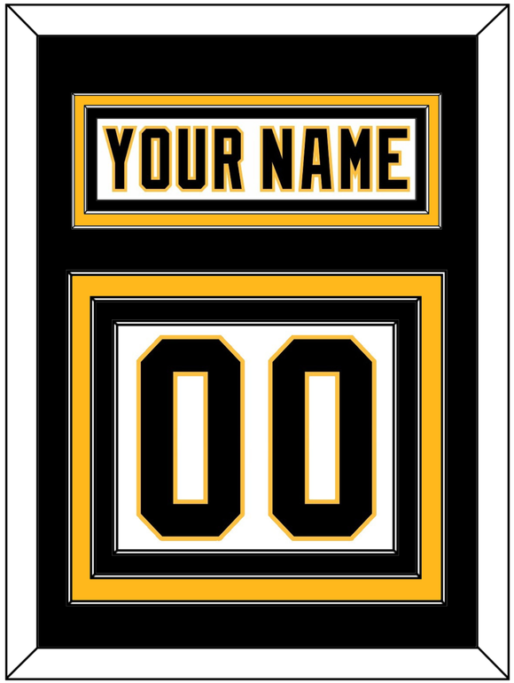 Pittsburgh Nameplate & Number (Back) - Home White (1992-2002) - Triple Mat 2