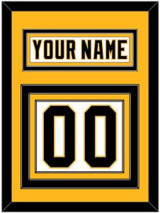 Pittsburgh Nameplate & Number (Back) - Home White (1992-2002) - Triple Mat 3