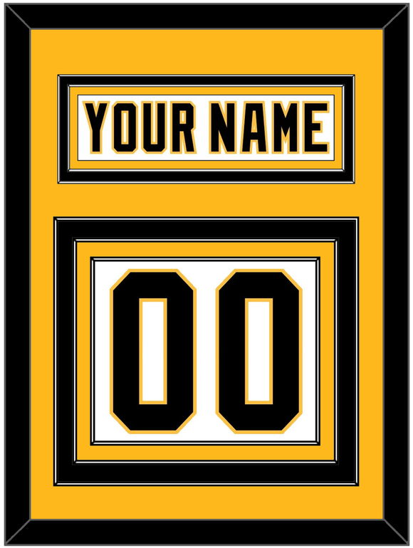 Pittsburgh Nameplate & Number (Back) - Home White (1992-2002) - Triple Mat 3