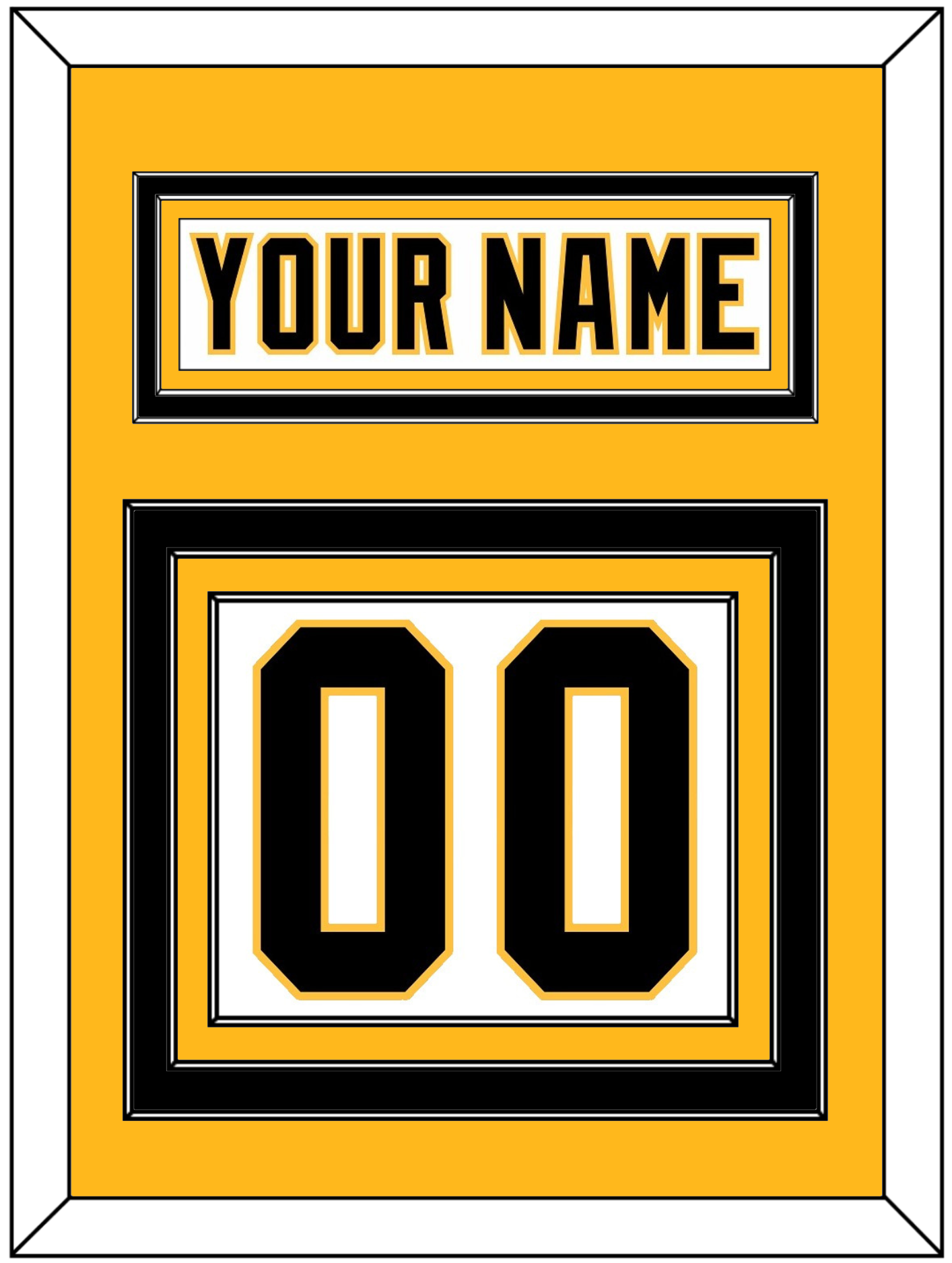 Pittsburgh Nameplate & Number (Back) - Home White (1992-2002) - Premier Tier 3