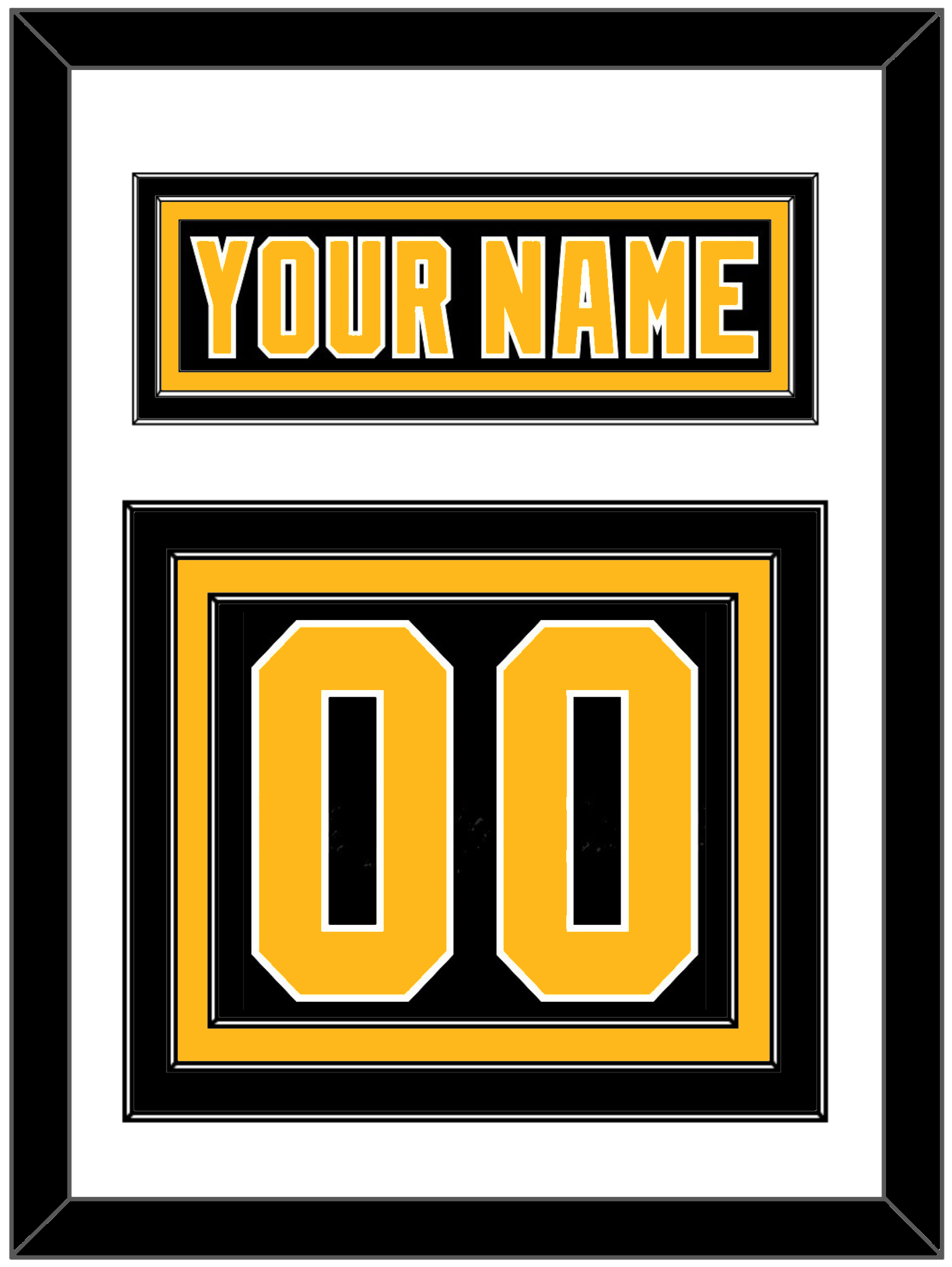 Pittsburgh Nameplate & Number (Back) - Road Black (1992-1997) - Premier Tier 1