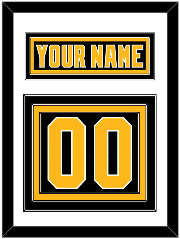 Pittsburgh Nameplate & Number (Back) - Road Black (1992-1997) - Triple Mat 1