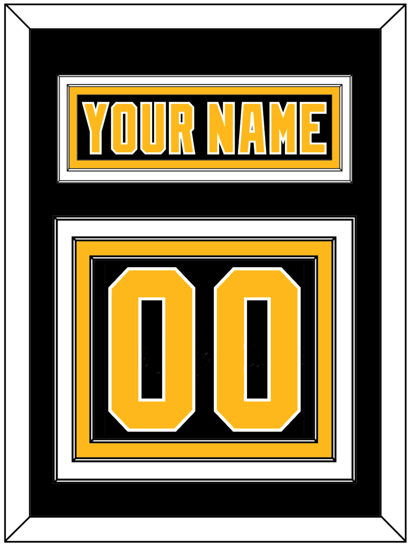 Pittsburgh Nameplate & Number (Back) - Road Black (1992-1997) - Premier Tier 2