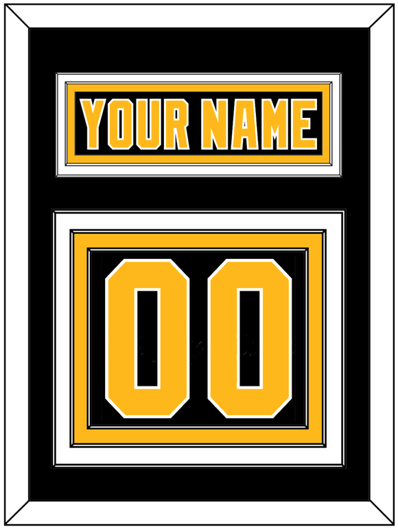 Pittsburgh Nameplate & Number (Back) - Road Black (1992-1997) - Triple Mat 2