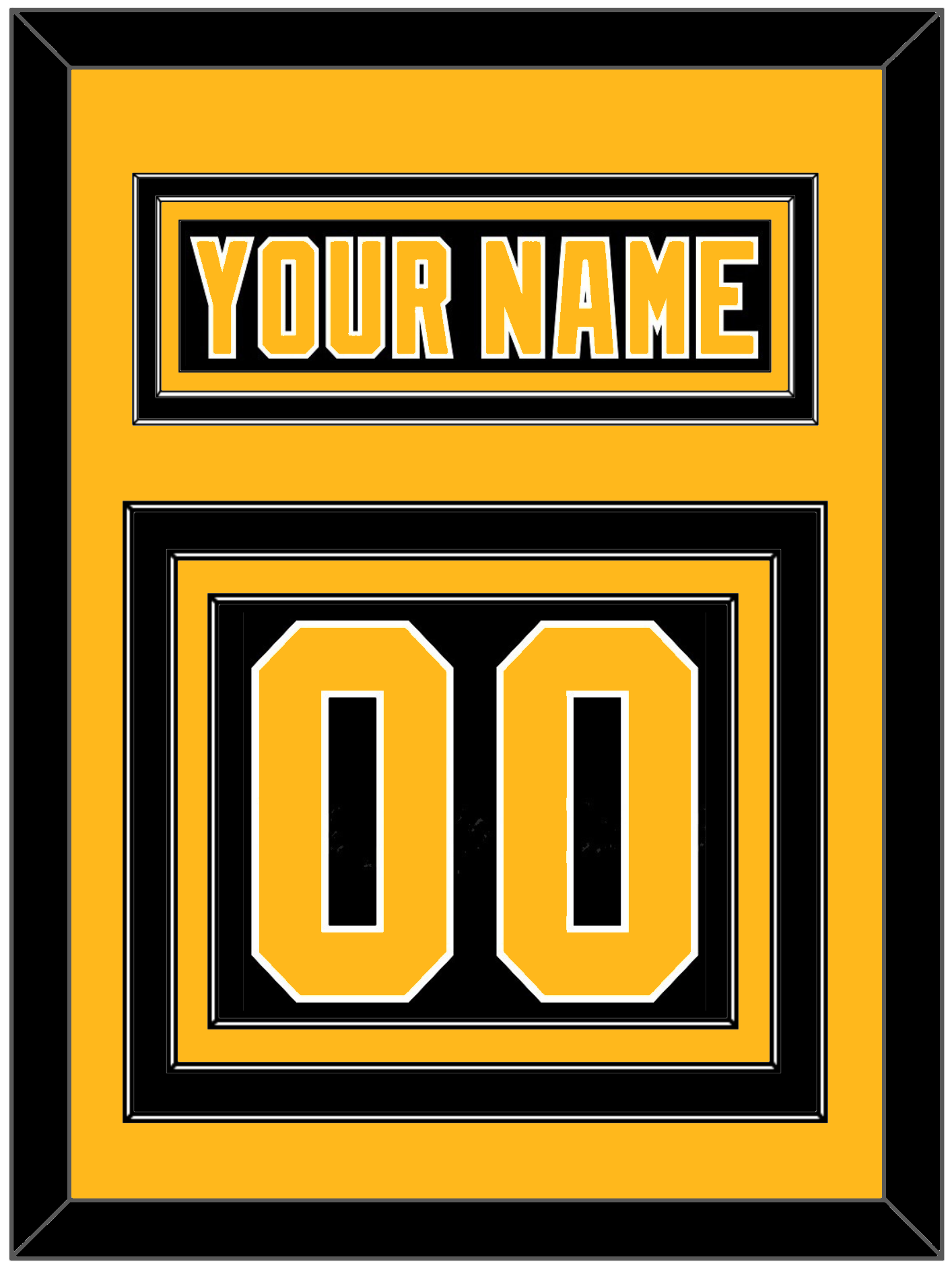 Pittsburgh Nameplate & Number (Back) - Road Black (1992-1997) - Premier Tier 3