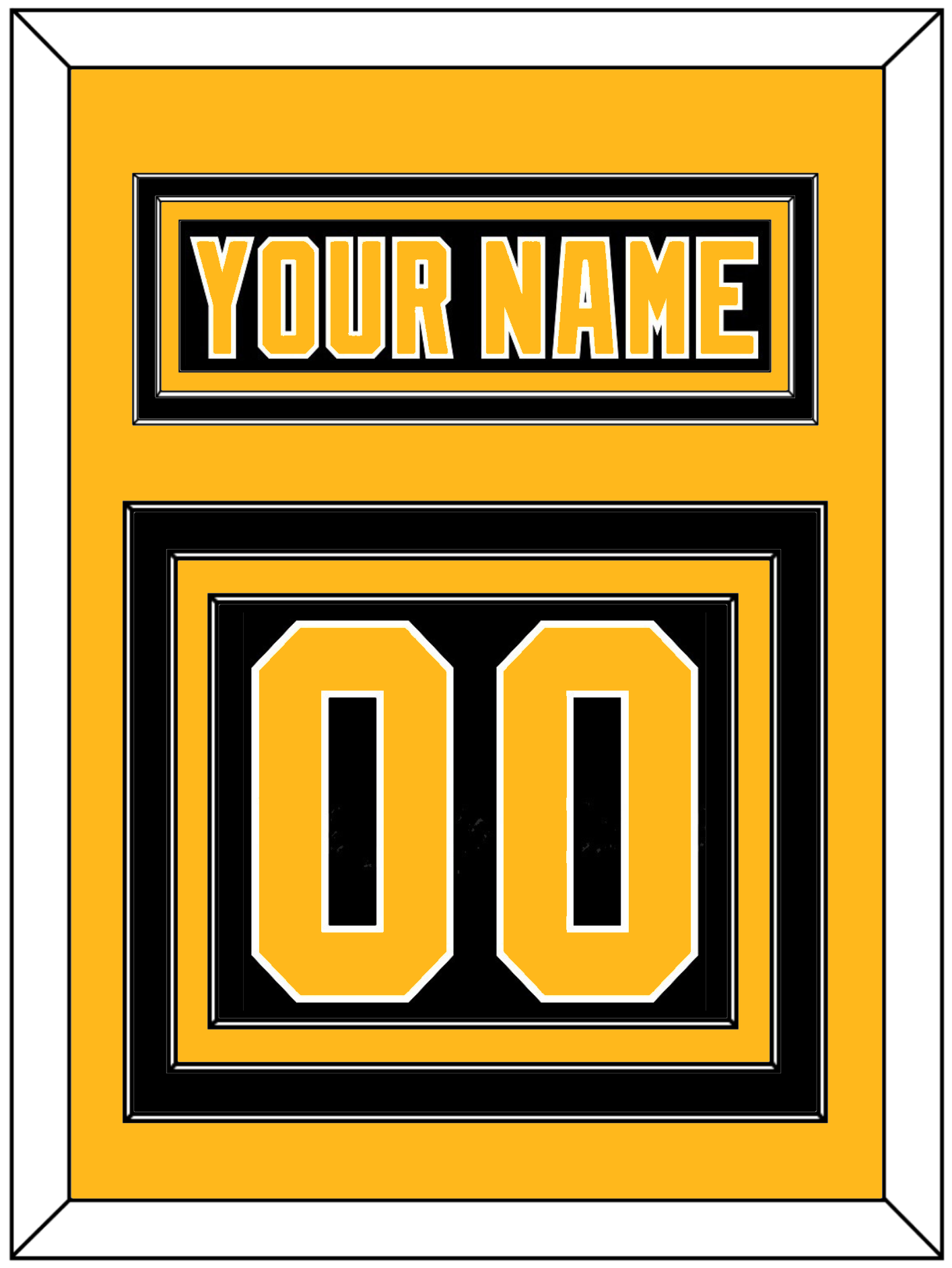 Pittsburgh Nameplate & Number (Back) - Road Black (1992-1997) - Premier Tier 3