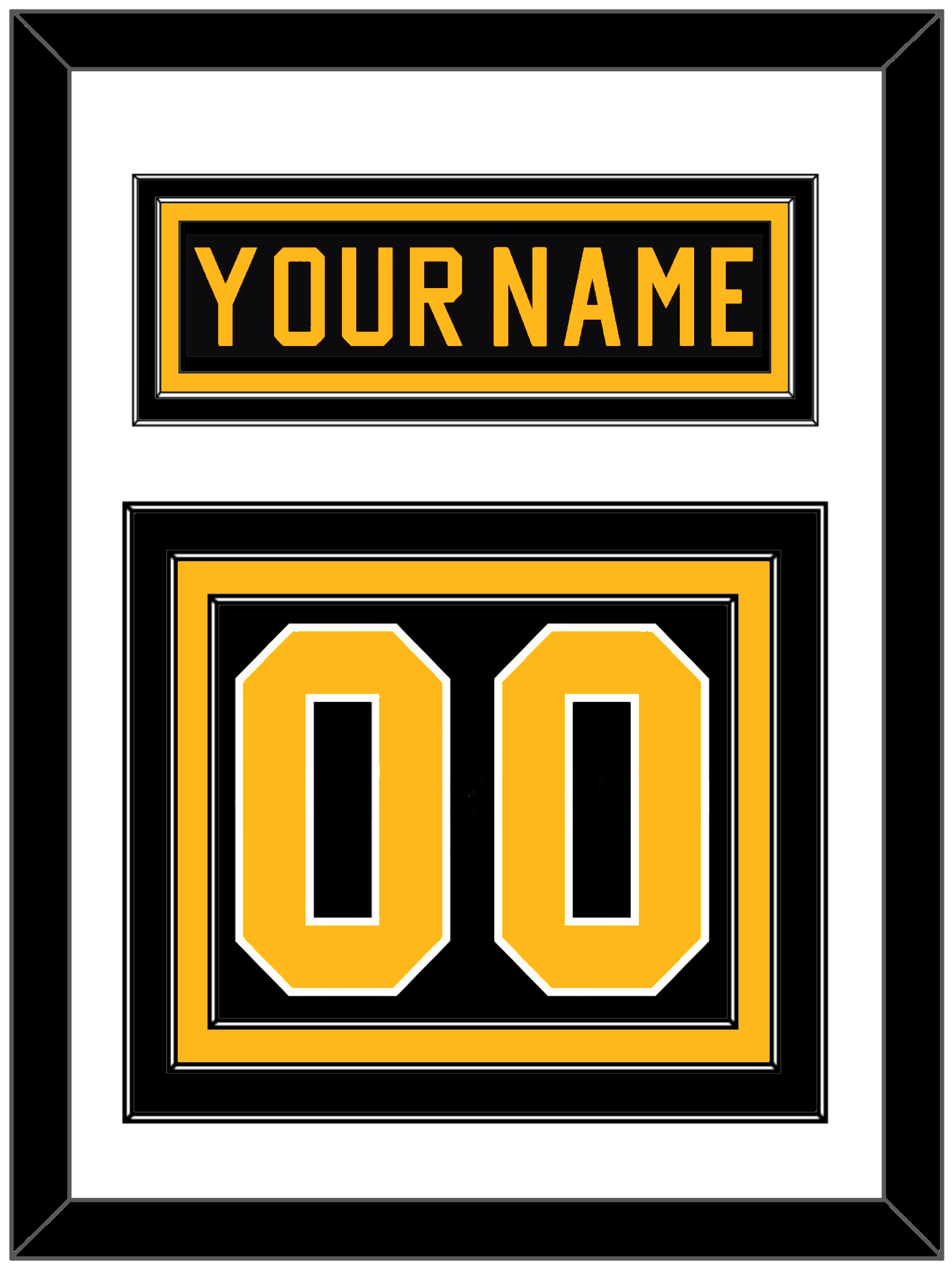 Pittsburgh Nameplate & Number (Back) - Road Black (1981-1984) - Premier Tier 1