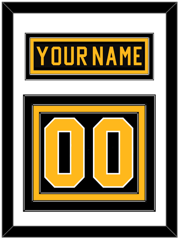 Pittsburgh Nameplate & Number (Back) - Road Black (1981-1984) - Triple Mat 1