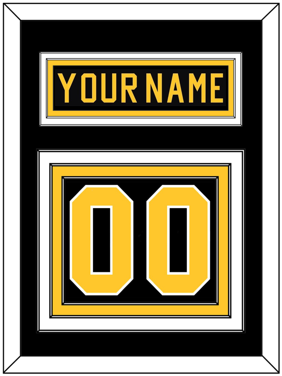 Pittsburgh Nameplate & Number (Back) - Road Black (1981-1984) - Triple Mat 2