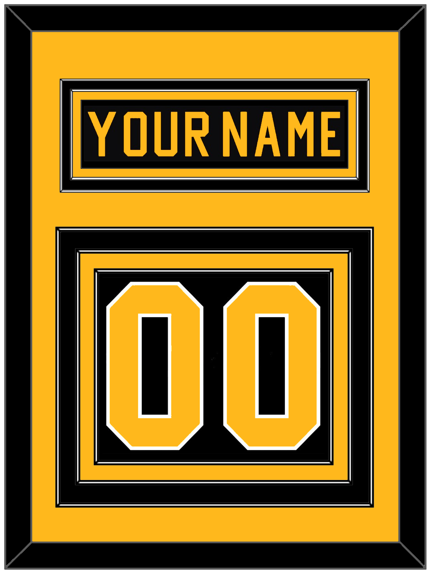 Pittsburgh Nameplate & Number (Back) - Road Black (1981-1984) - Premier Tier 3
