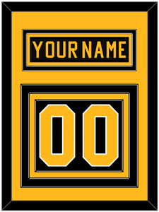 Pittsburgh Nameplate & Number (Back) - Road Black (1981-1984) - Triple Mat 3